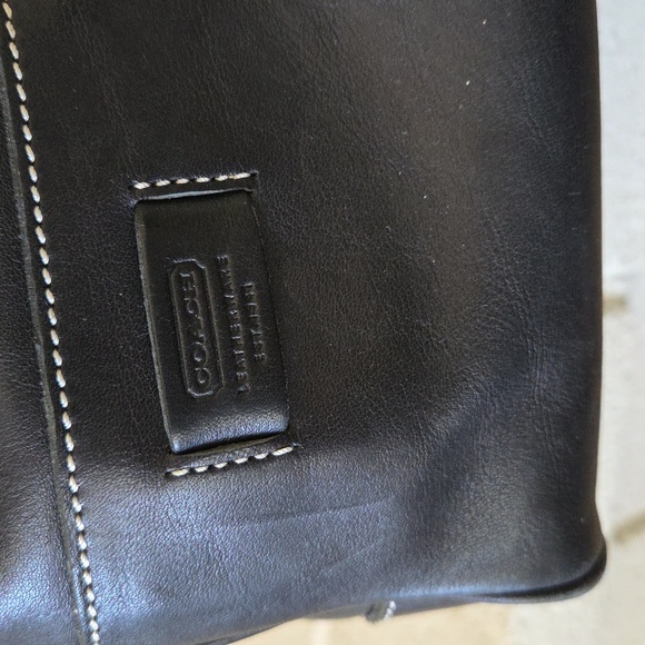 Coach Bleeker Black Leather Contrast Stitch Tote Bag - Picture 4 of 17